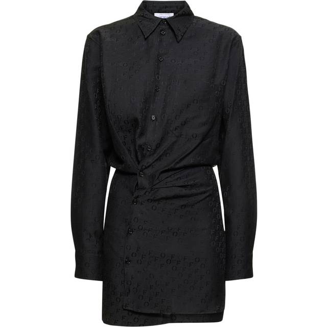 Off-White Off Jacquard Twist Shirt Dress 'Black' - Black / M