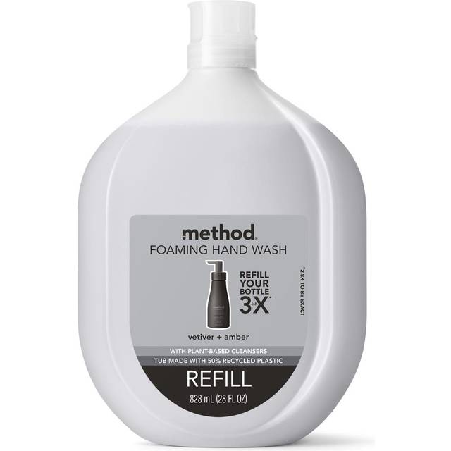 Method Foaming Hand Soap Refill, Vetiver + Amber, Biodegradable Formula, 28 Fl Oz Pack of 1