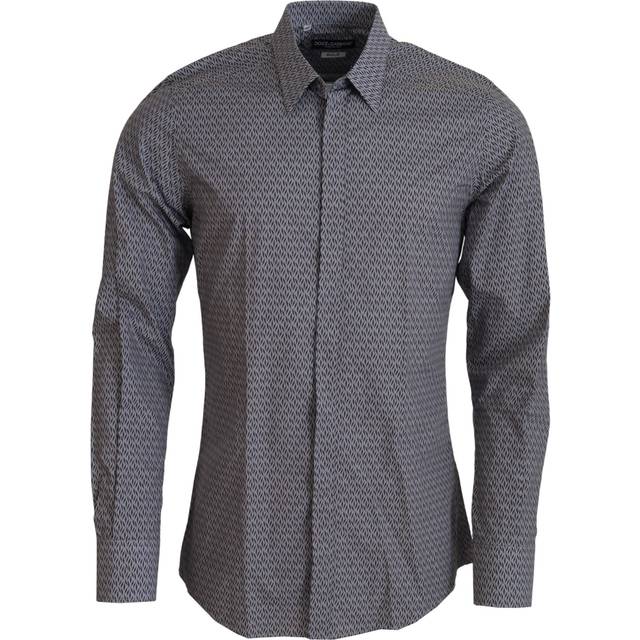 Dolce & Gabbana Gray Brown GOLD Slim Fit Dress Formal Shirt - IT41 | L