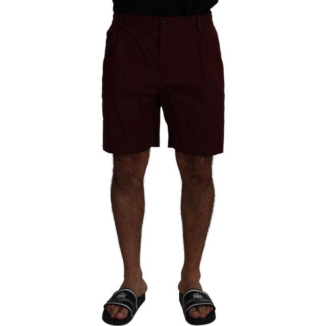 Dolce & Gabbana Maroon Cotton Bermuda Casual Shorts - IT58 | XXL