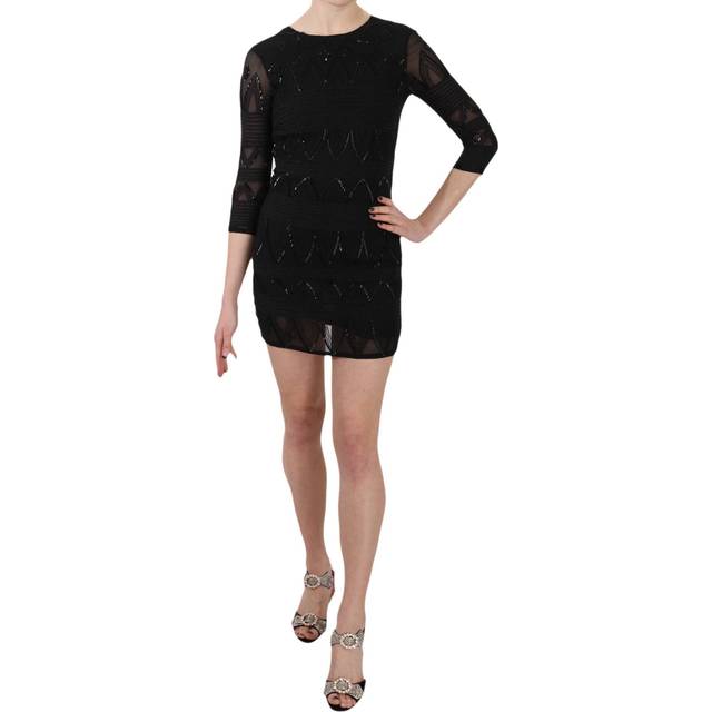 John Richmond, Klänning, Dam, S, Paljetter, Svart Silk Paljettprydd Mini Shift Klänning - black (S)