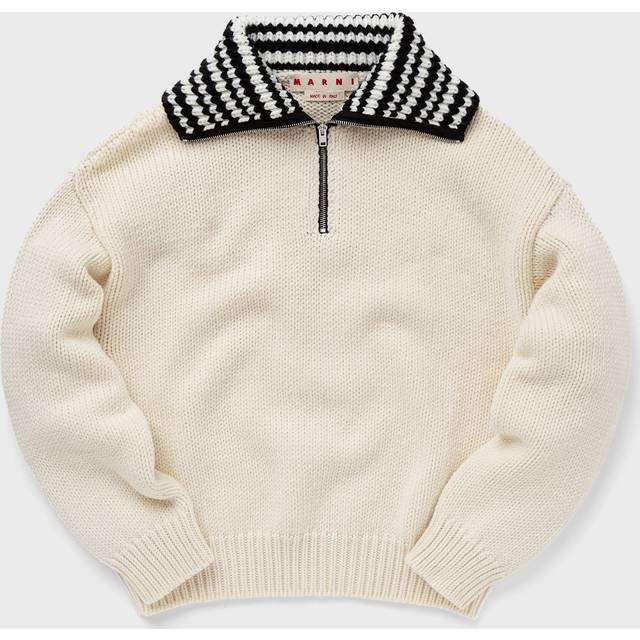 Marni Off-White Half-Zip Sweater - 00W03 Stone White - IT 50