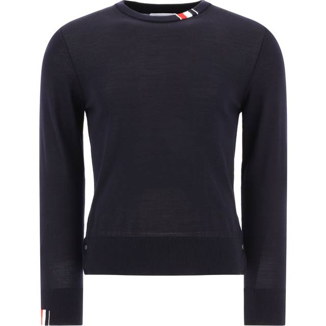 Thom Browne, Stickade tröjor & koftor, Herr, M, Crew Neck Jumper RWB Stripe