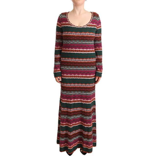 Missoni, Klänning, Dam, M, Multicolor Stripe Wool Knitted Maxi Sheath Dress - multicolor (M)