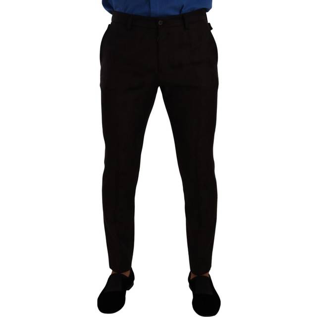 Dolce & Gabbana Brown Striped Wool Formal Trouser Dress Pants - IT48 | M