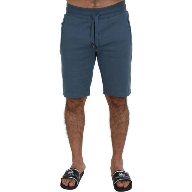 Dolce & Gabbana, Shorts, Herr, S, Bomull, Blå Bomull Bermuda Casual Shorts - blue (S)