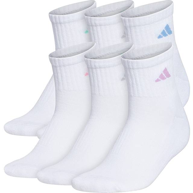 adidas Womens Athletic cushioned Quarter Socks with Arch compression (
