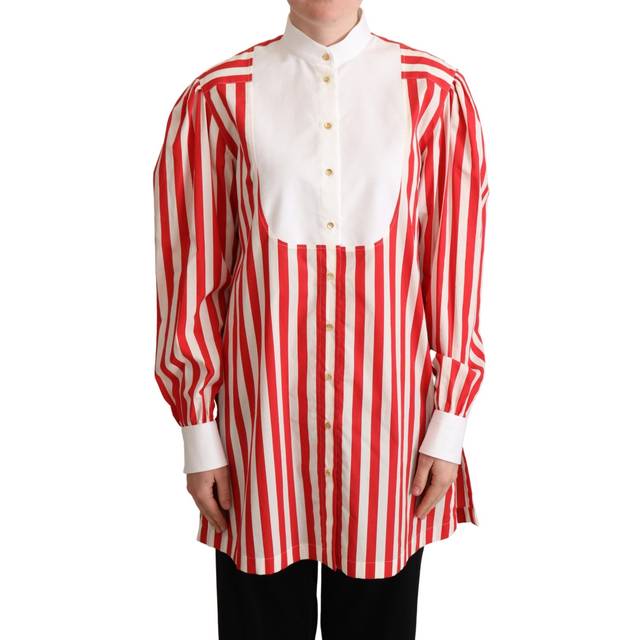 Dolce & Gabbana Red White Striped Long Sleeves Formal Shirt - IT40|S