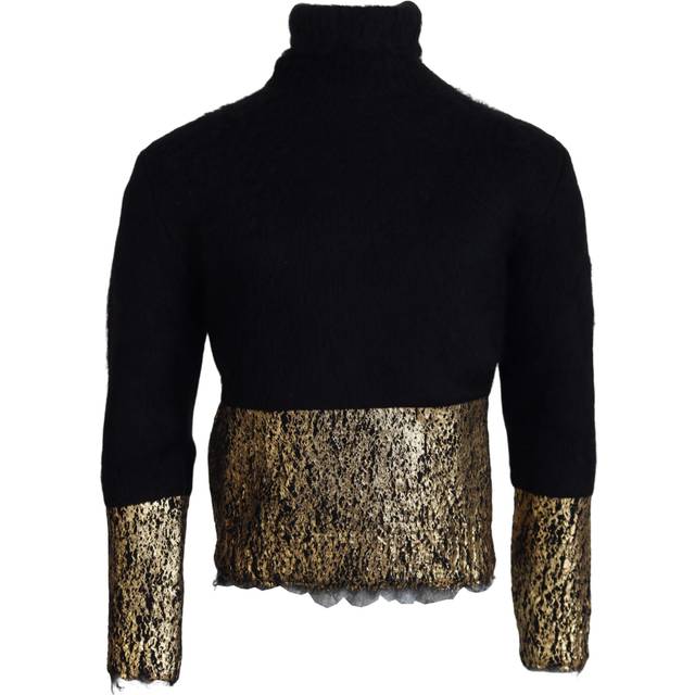 Dolce & Gabbana Black Gold Turtleneck Mohair Pullover s Sweater - XS