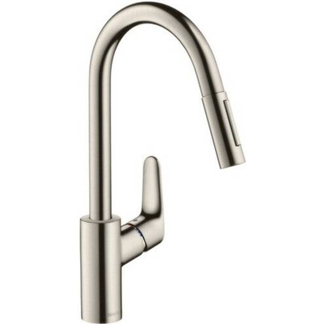 Hansgrohe Focus M41 Brushed Steel sBox Pullout Kitchen Sink Mixer Tap