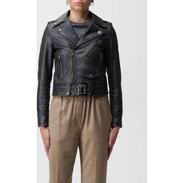 Golden Goose, Jacka, Dam, S, Läder, Svart läder bikerjacka - black (S)