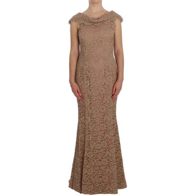 Dolce & Gabbana Pink Floral Lace Full Length Sheath Dress - IT44|L (IT44|L)