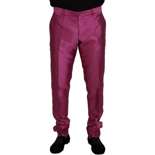 Dolce & Gabbana Pink Silk Slim Trousers Dress Formal Pants - IT46 | S