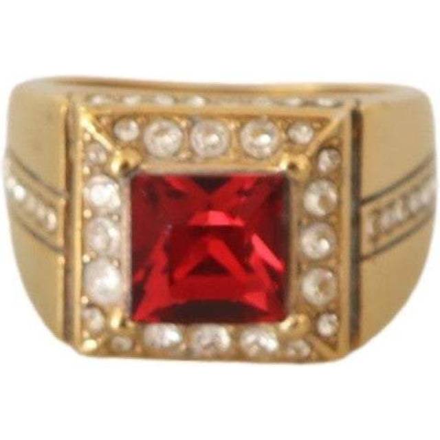 Gold Tone Sterling Silver 925 Crystals Ring - EU58 | US9