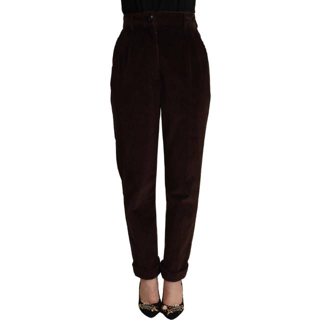 Dolce & Gabbana Bordeaux Corduroy Cotton Trouser Tapered Pants - IT40|S