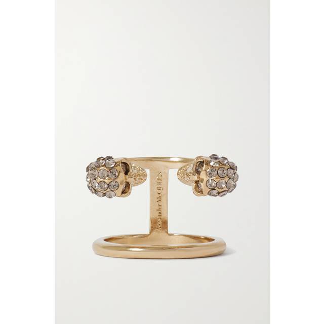 MCQUEEN - Gold-tone Crystal Ring - 15