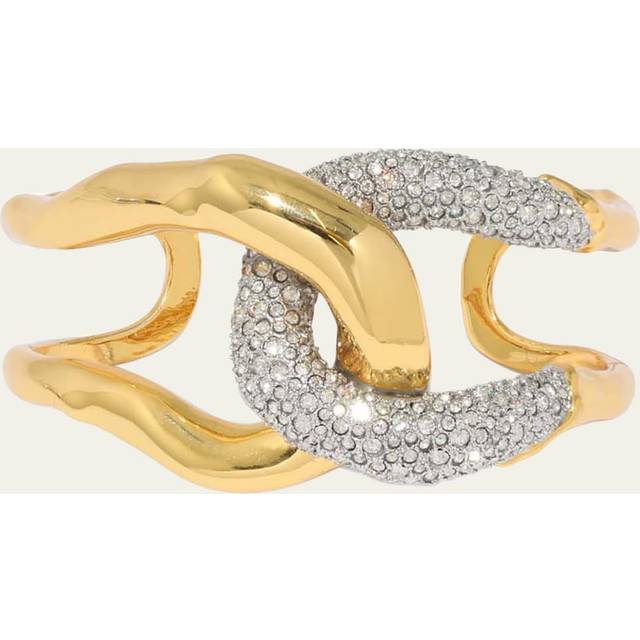 Alexis Bittar Solanales Crystal Interlocked Cuff Bracelet in Gold | Statement Jewelry from Alexis Bittar (One Size)