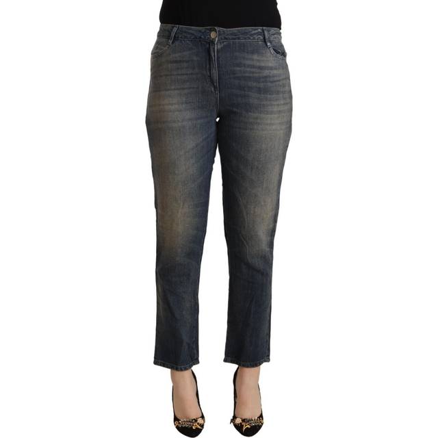 Twinset Blue Washed Cotton Cropped Capri Denim Jeans - W27