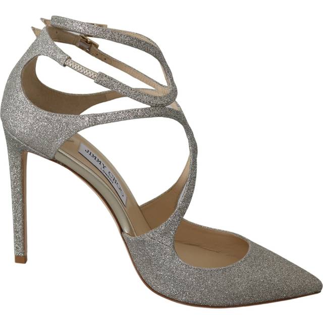 Jimmy Choo Lancer 100 Platinum Ice Leather Pumps - EU41/US10.5 - Silver (US10.5)