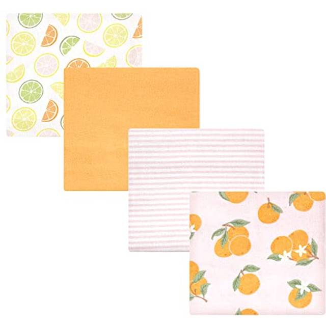 Hudson Baby Unisex Baby Cotton Flannel Receiving Blankets  Citrus Orange  One Size