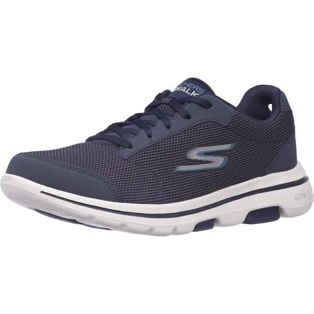 Skechers Gowalk 5 Qualify Herrsneakers, atletiskt nät, snörning, prestanda, promenadsko, 8 X-Wide
