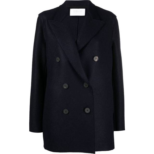 HARRIS WHARF LONDON BLUE DOUBLE-BREASTED COAT