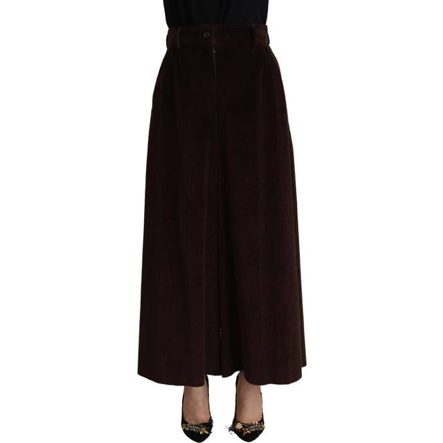 Dolce & Gabbana Bordeaux Corduroy Cotton Trouser Wide Leg Pants - IT40|S