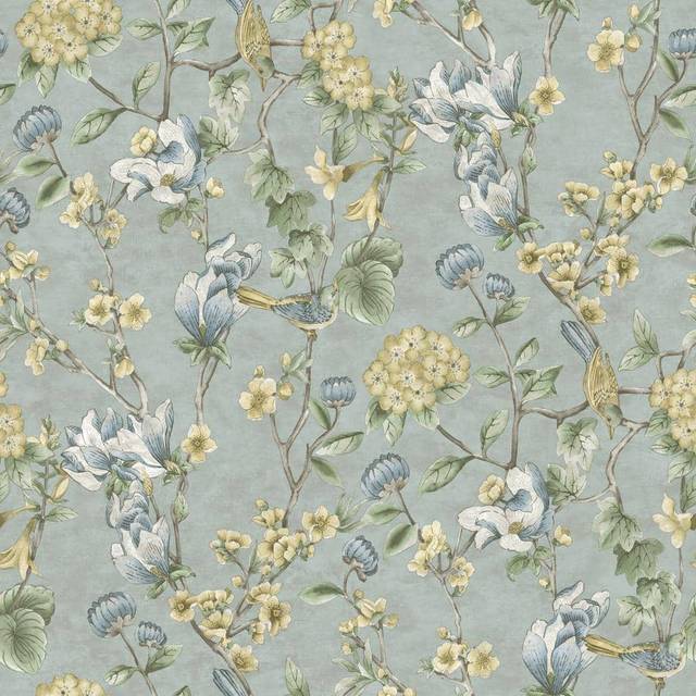 HoldenFloral Bird Trail BlueWallpaper - Holden Décor - 0.1 x 53 x 1000cm
