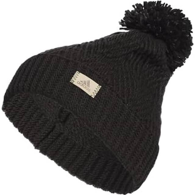 adidas Women's Twilight Ballie Pom Beanie  Black/Onix Grey F23  one_Si