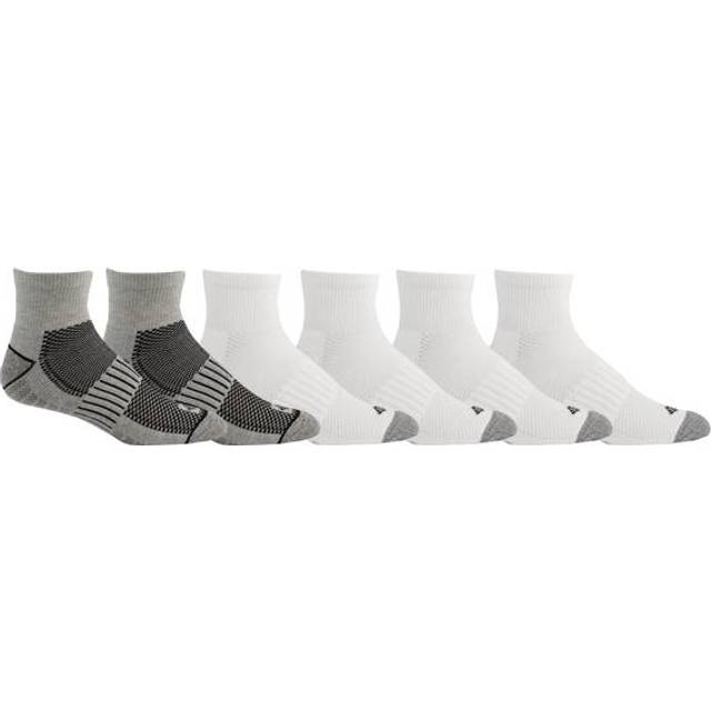 Columbia Men's Quarter With Pique Footbed Socks - 6 Pack- - White (L)