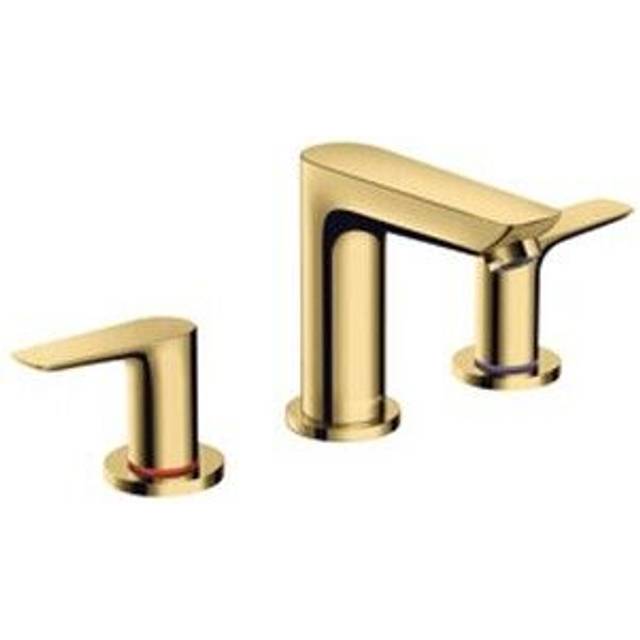Hansgrohe Talis E Polished Gold-Optic 3-Hole Basin Mixer Tap With Pop-
