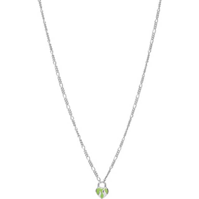 Maria Black Womens Silver Halo &#39;flaming Heart&#39;-charm Yellow Gold-plated Sterling-silver Necklace 45cm - SILVER