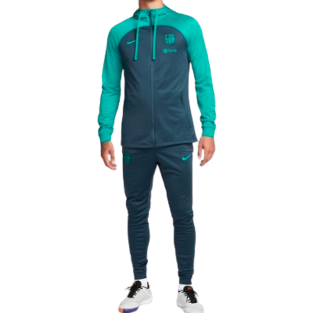 '23-'24 Barcelona Hooded Strike Tracksuit (Thunder) Men's Blue XL Polyester Made By: Nike