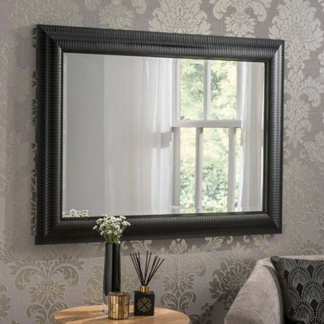 Yearn Black Textured Wall Mirror 77 x 62cm