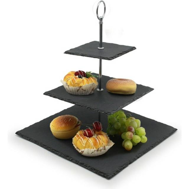 3-Tier Slate Cake Stand - Grey
