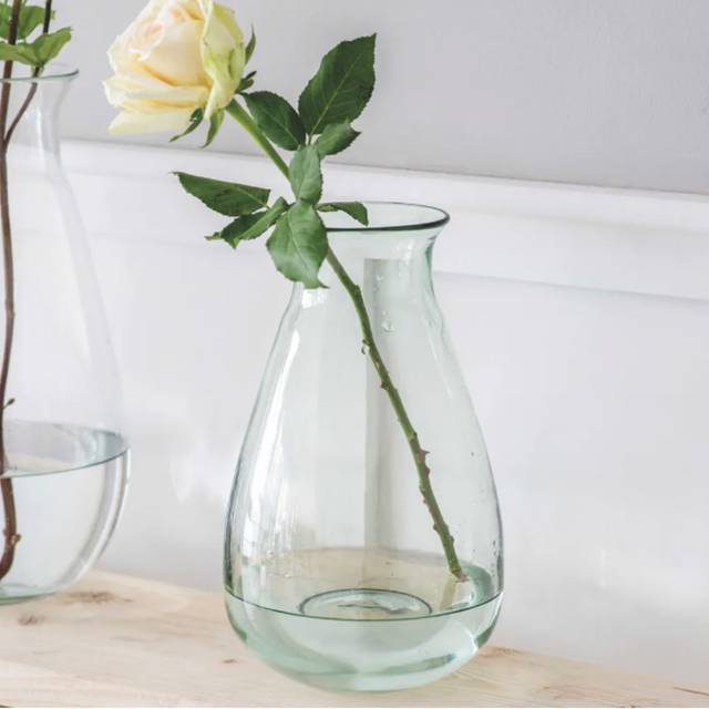 Medium Glass Flower Vase - clear - one size