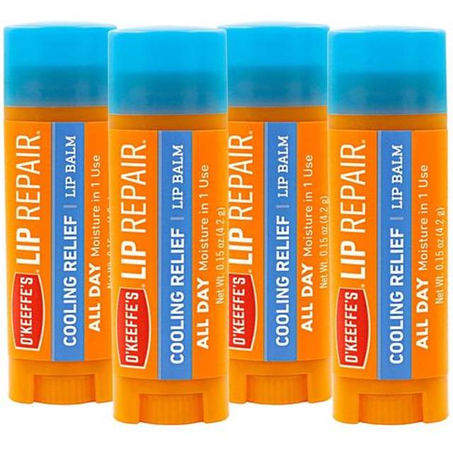 O'Keeffe's Cooling Relief Lip Repair Lip Balm for Dry Cracked Lips Stick Pack of 4