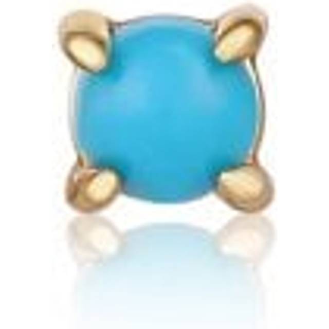 Gold Turquoise Cabochon Barbell Single Earring E035-13G