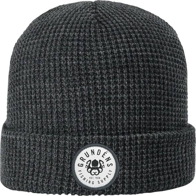 Grundéns Kracken Waffle Beanie Heather Charcoal - (One Size)