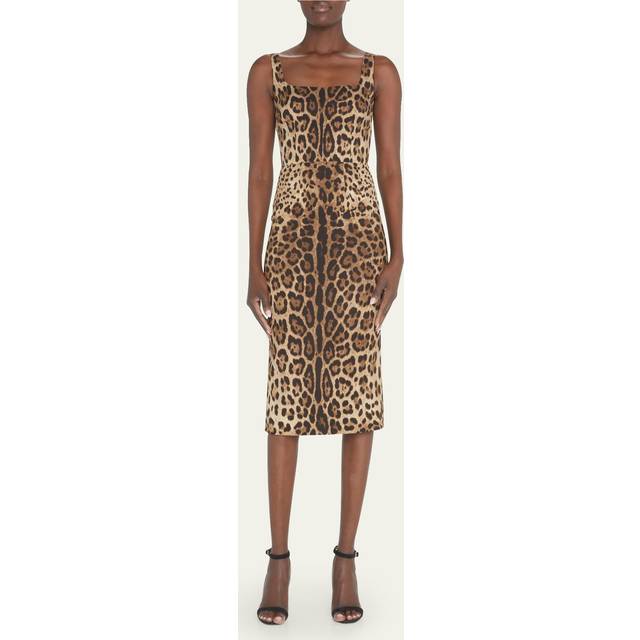 Leopard-Print Slim Midi Dress - LEOPARD - 44 IT (8 US)