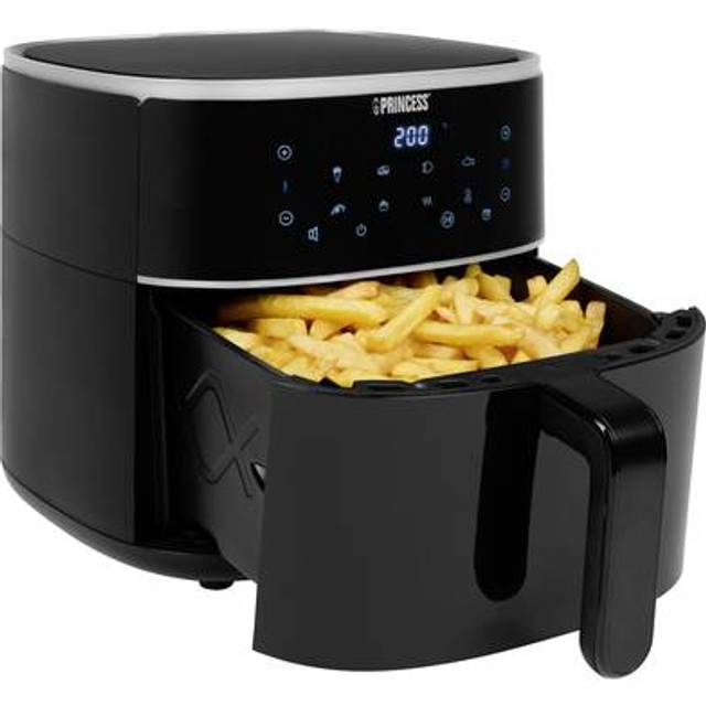Airfryer 6 liter, svart/silver - Svart och silver