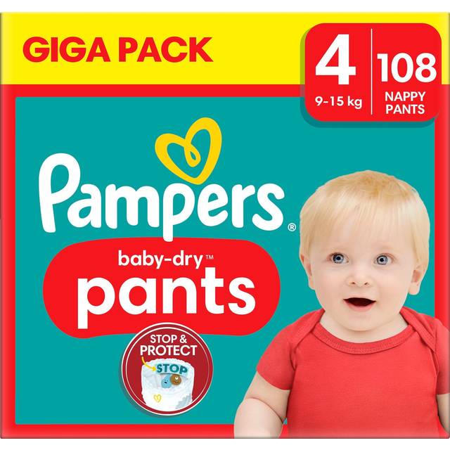 Pampers Baby-Dry Byxblöjor storlek 4, 108 blöjor, 9kg-15kg
