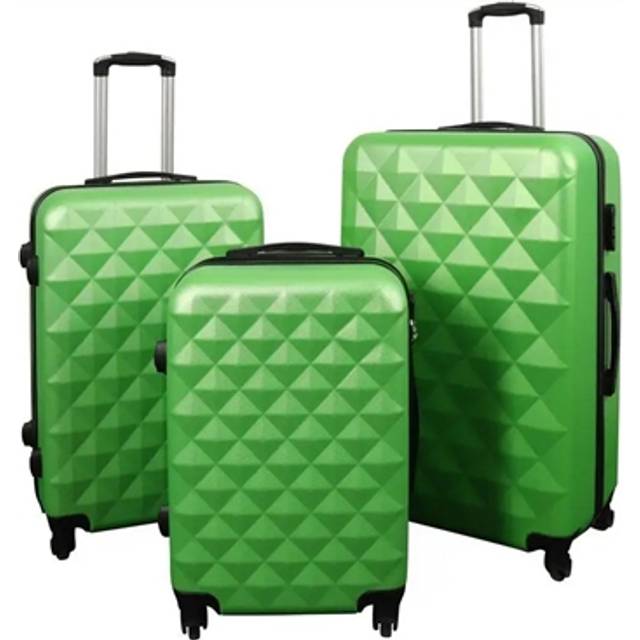 Kufferter - Sæt med 3 stk. - Eksklusivt hardcase kuffertsæt tilbud - Diamant grøn