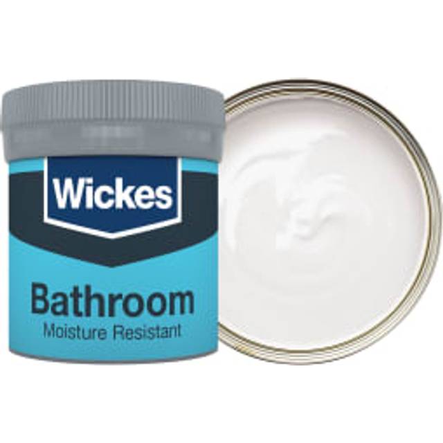 Wickes Bathroom Soft Sheen Emulsion Paint Tester Pot - Powder Grey No. 140 - 50ml