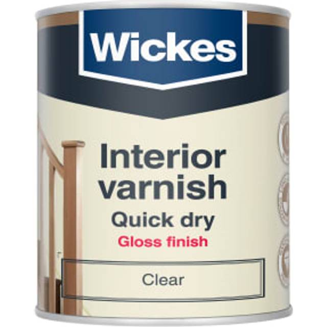 Wickes Quick Dry Interior Gloss Varnish - Clear - 750ml