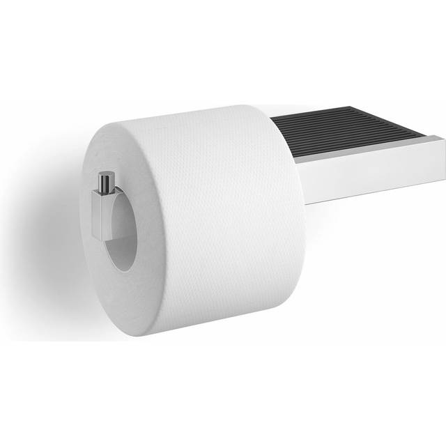 Zack Linea Polished Stainless Steel Toilet Roll Holder with Shelf