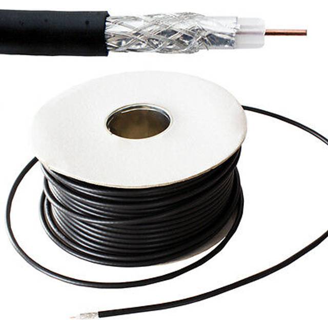50M RG59 Black Coaxial Cable For CCTV Video 75 ohm Wire Reel Drum