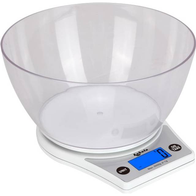 Kabalo White Kitchen Scales With Bowl Household Food Cooking Weighing Scale 5kg capacity 5000g/1g