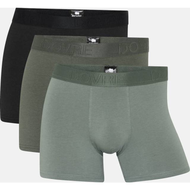Dovre 3-pack Bamboo Boxer Tights - Black/Green - X-Large * Kampanj *