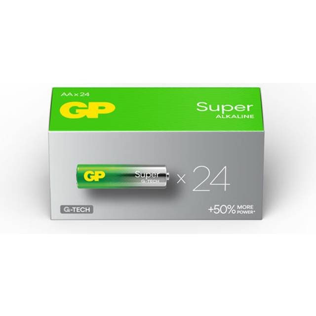 GP GPPCA15AS650 GP Super Alkaline AA 24's Paper box